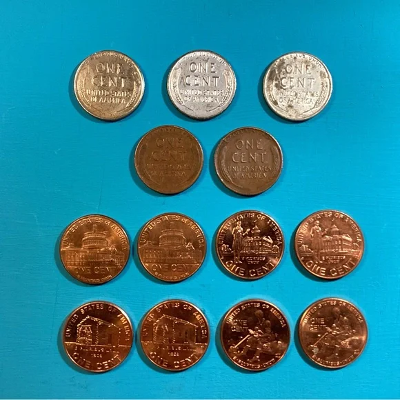 ⚫️ Vintage - All 3 Mints - 1943 Steel Pennies - War Time Wheaties - Collectible - Picture 11 of 15